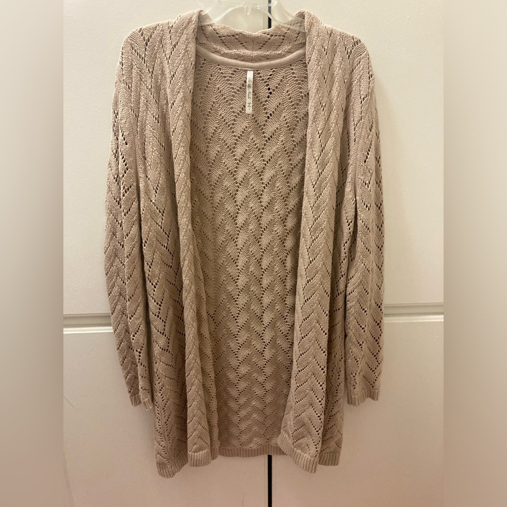 Leo & Nicole Taupe Open-Front Cardigan Size L